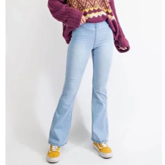 easel Jeans Easel Boutique Pull On Wide Leg Flare Jeans Poshmark